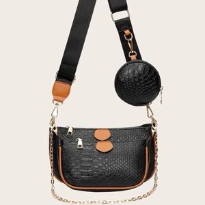 3 Pcs Snake Skin Print Bag